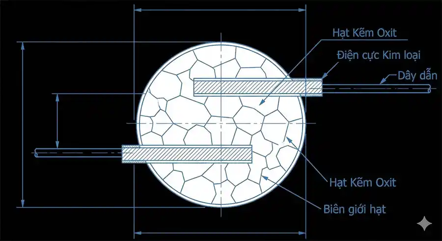 Cấu tạo của Metal Oxide Varistor