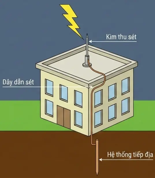 Tìm Hiểu Thiết Bị Chống Sét là gì? Câu Hỏi Thường Gặp 2026 2 he thong chong set truc tiep 1