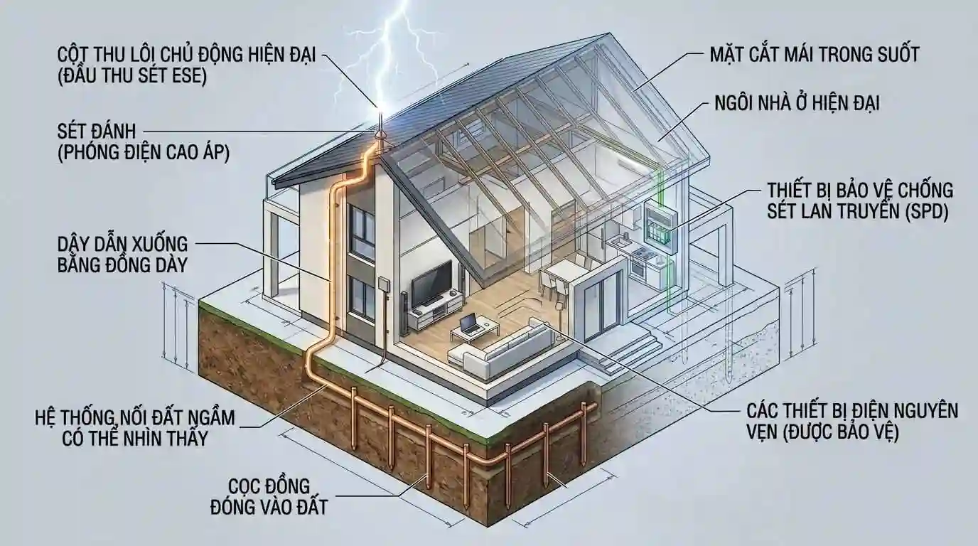 Sét Có Thể Đánh Xuyên Mái Nhà Không? Cảnh Báo Từ Chuyên Gia 2026 3 Cach Phong Chong Set Danh Xuyen Mai Nha Hieu Qua